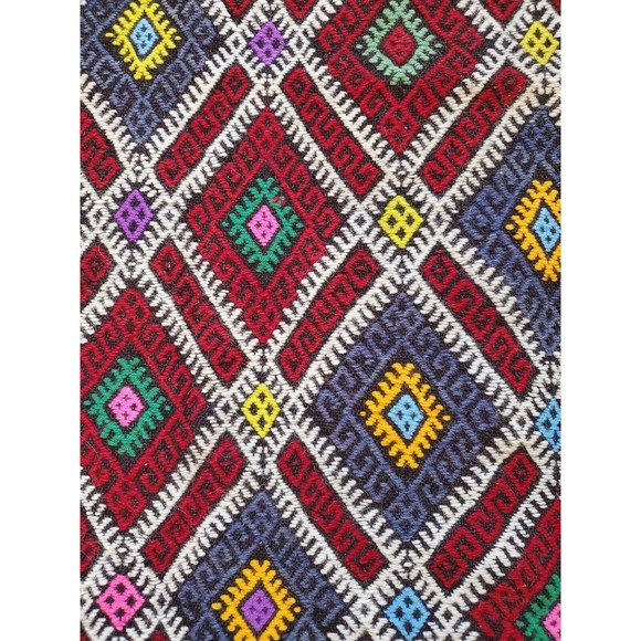 VTG Turkish Kilim Rug 42in x30'in Hand Woven Goat Hair Antolian Cicim Ta… - Picture 3 of 7